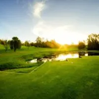 Golf course, sunset