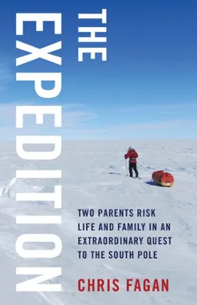 The Expedition book cover, a man on a snowy field dragging something