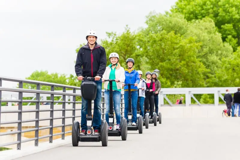 top attractions in door county, Tourist group driving Segway at sightseeing tour