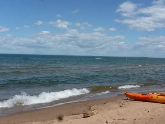Most scenic beaches in Wisconsin, view of Meyer’s Beach, Cornucopia, Lake Superior