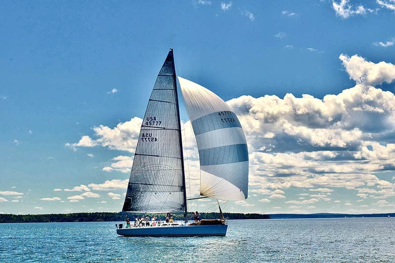 apostle island tours of the lake, Sailing boat on blue water in Apostle Islands