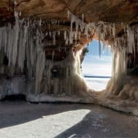 Apostle Islands Ice Caves on frozen Lake Superior, Wisconsin
