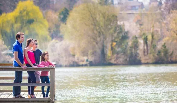 Hiking in Brussels, lake view of Genval Lake