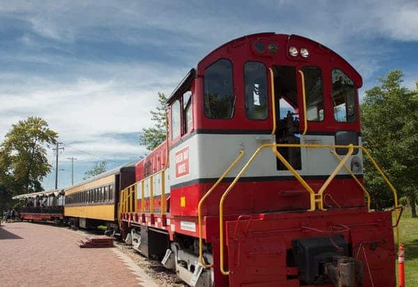 Things to do in Green Bay, view of train in National Railroad Museum