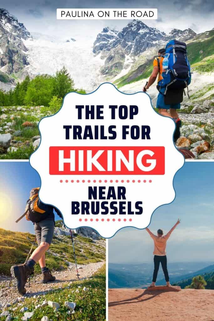 Three pictures of people hiking