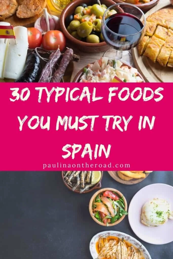 Are you wondering what to eat in Spain? Find a selection with the best food to try in Spain and dishes that you must eat when traveling to Spain. This post is categorized into the different areas of Spain so you'll learn about traditional dishes from Southern Spain and what to at in Barcelona etc. The best is that this Spanish food post comes with authentic Spanish recipes to cook Spanish cuisine at home! #whattoeatinspain #spainfood #spanishfood #traditionalfoodspain #spanishrecipes #authenticfood