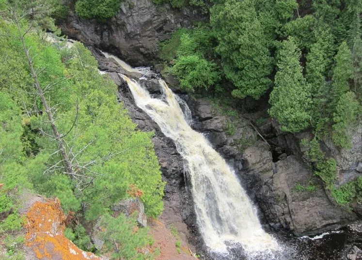 The largest waterfall in Wisconsin, Big Manitou Falls, Pattison State Park, South Range
