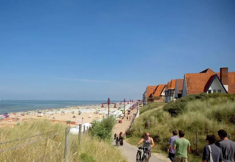 Best resort city in Belgium, view of beach in De Haan-Wenduine