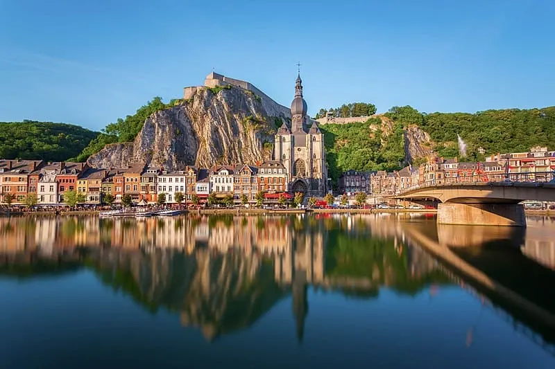Beautiful Cities in Belgium, lake side city view of Dinant, day trip to dinant