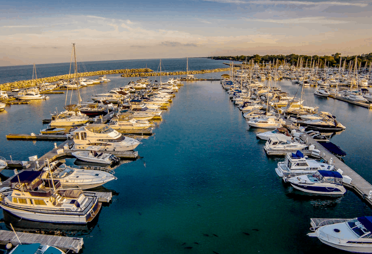 best places to go in Wisconsin in spring, view of the port in Kenosha