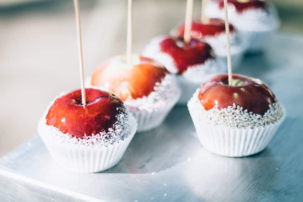 what to do in Cedarburg, caramelized apples at the Apple Festival in Bayfield, Wisconsin