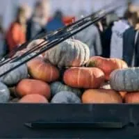 best fall festivals Wisconsin has, open piano full of orange and grey pumpkins