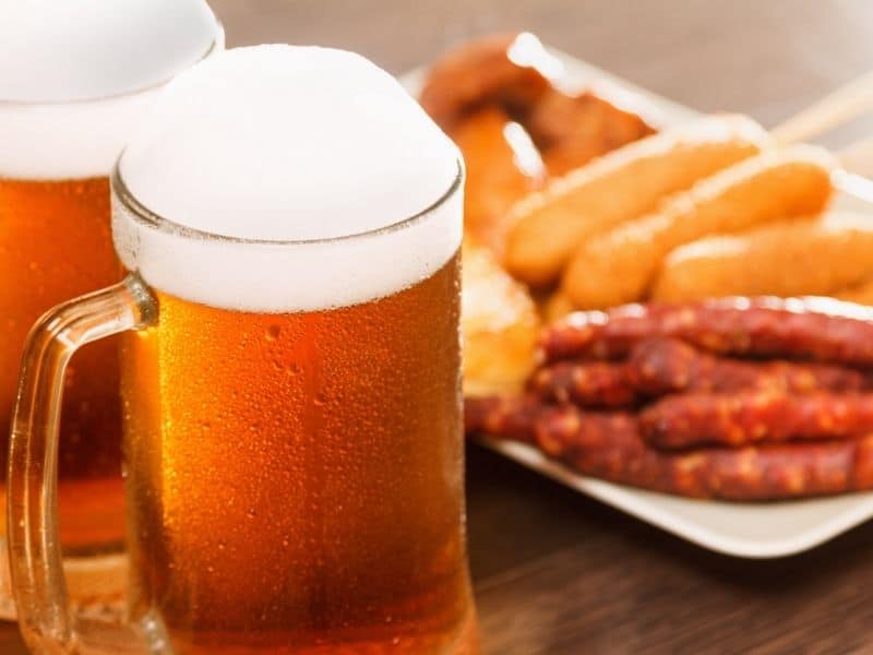 Minhas Craft Brewery in wisconsin with sausages