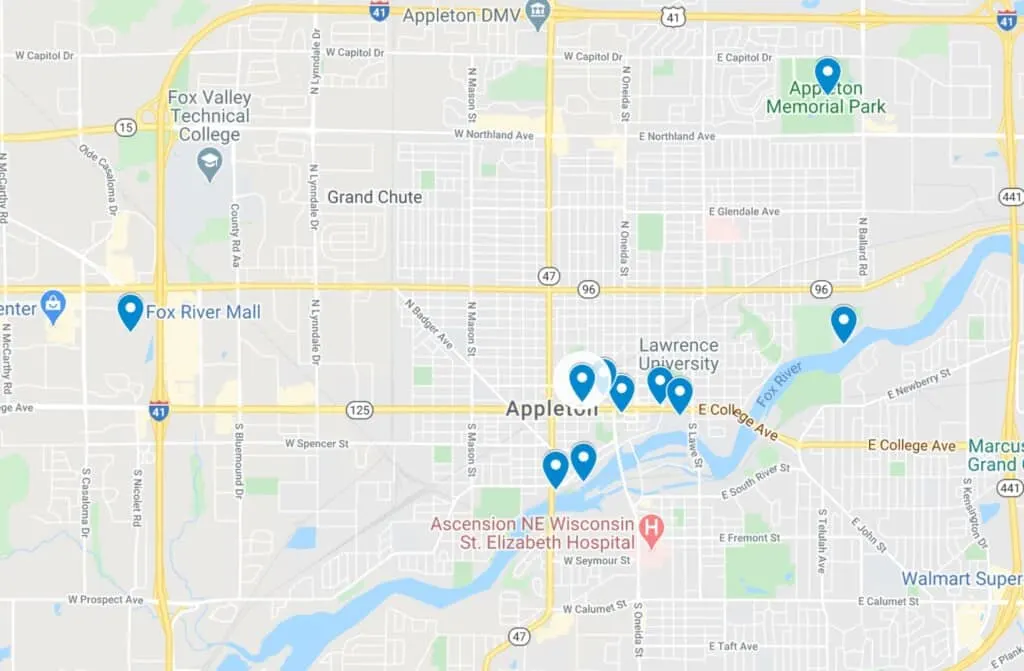 appleton wisconsin map