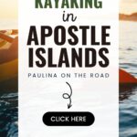 kayaking in apostle islands in wisconsin pin