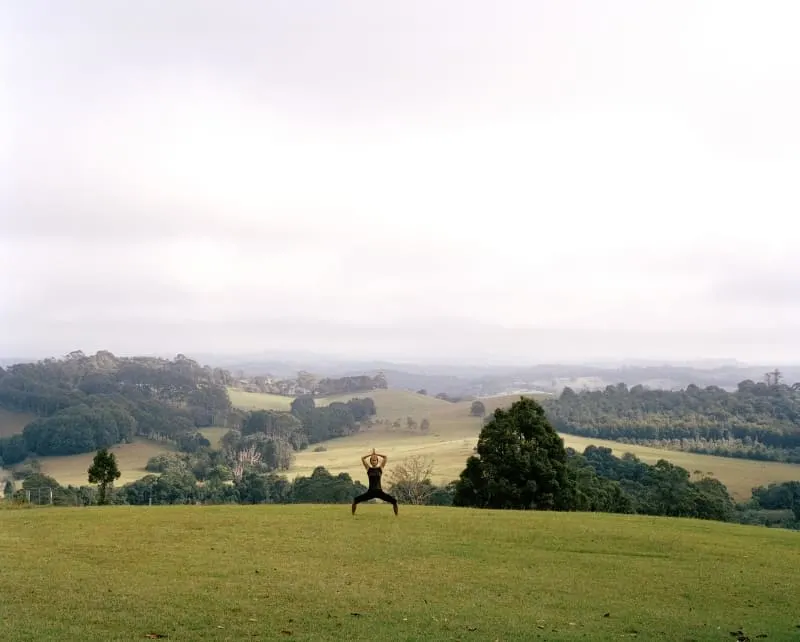 yoga in countryside outdoors