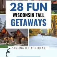 a collage of fall wisconsin getaways pin