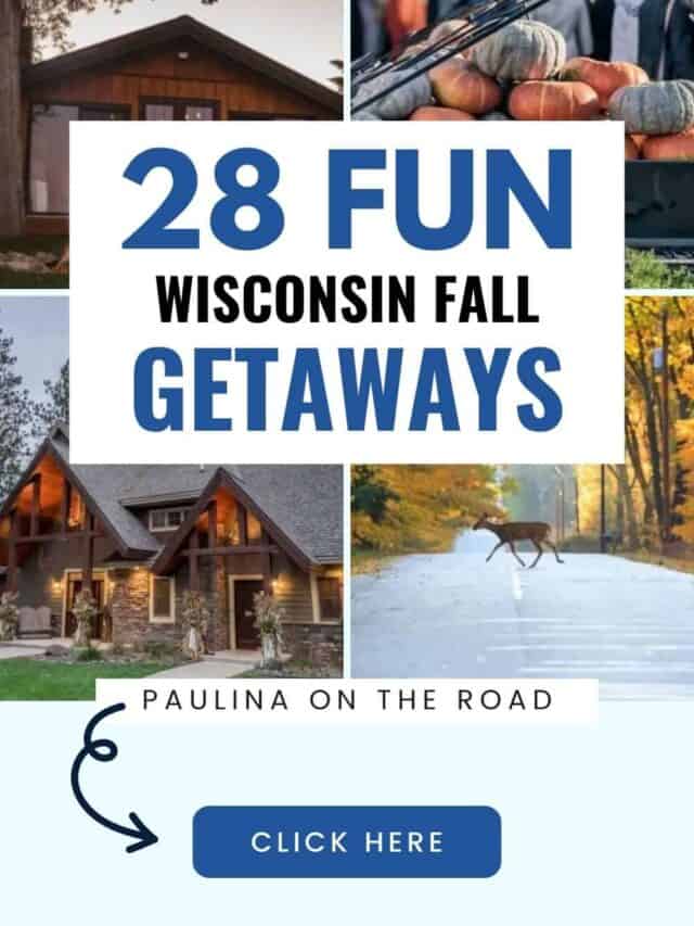 a collage of fall wisconsin getaways pin