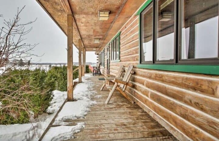 cabins in lake geneva side winter view of Updated Cabin on 7 Acres – Lake Geneva