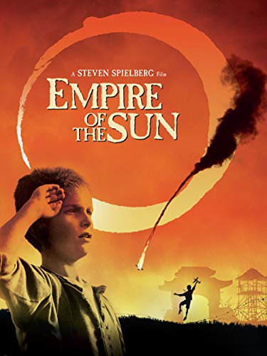 Watch the best movies based in spain, movie poster for Empire of the Sun with boy saluting as a plane crashes in the background