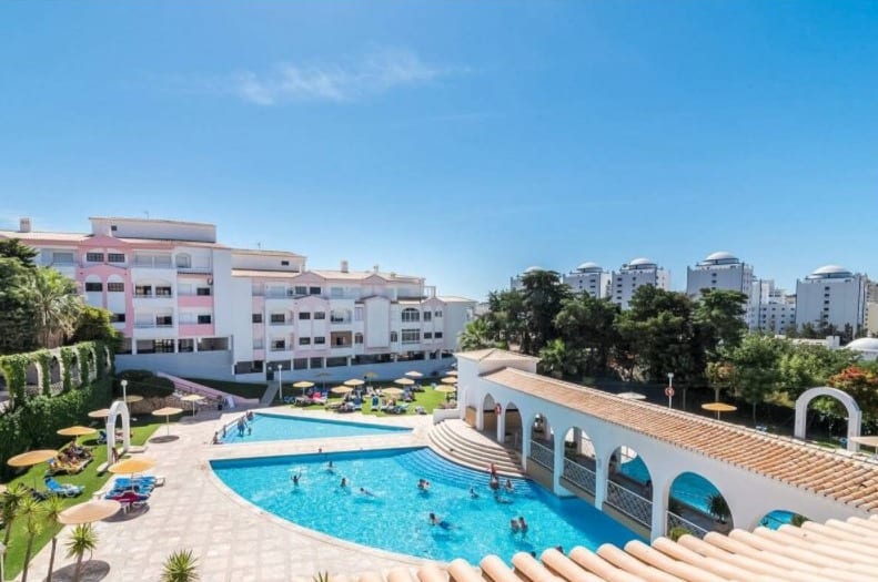 Best Airbnb in Algarve with Pool, Top pool side view of Praia da Rocha Apartment