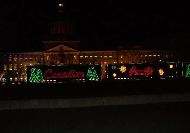 10 Christmas Towns in Wisconsin, view of Canadian Pacific Holiday Train