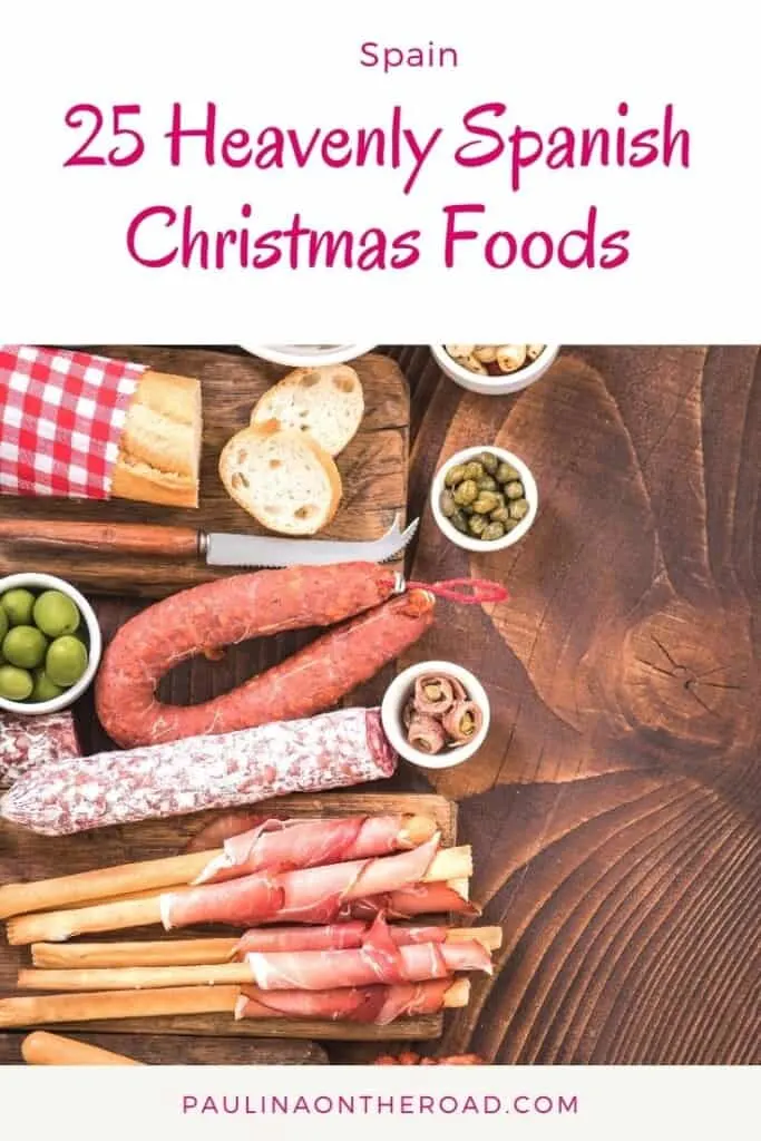 Looking for the best Spanish Christmas foods? I got you covered with these 25 typical Christmas foods from Spain. Find the classics but also Spanish food that's not known yet! Do you think Spanish Christmas decorations or Spanish Christmas cards are enough to celebrate Christmas the Spanish way? No holiday is complete without Spanish recipes of starters, mains and Spanish desserts. Indeed, food is a key element in Spanish Christmas traditions. #spanishchristmasfood #spanishchristmas #spainwinter