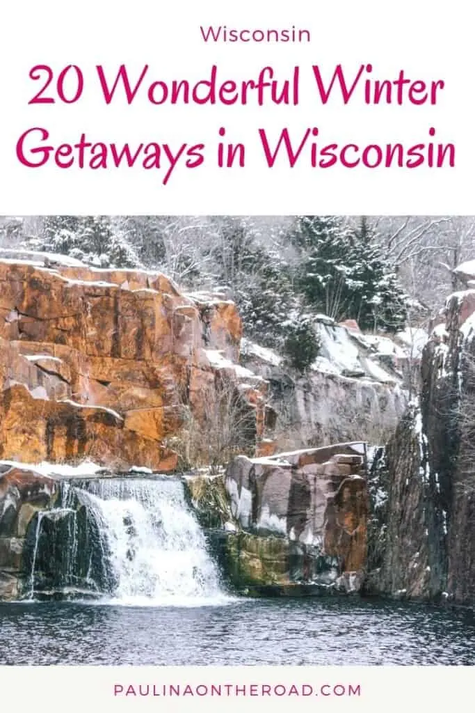 Are you looking for the best Wisconsin winter getaways? This is the ultimate selection of dreamy winter Wisconsin getaways for the whole family, couples or active travelers. There are so many things to do in Wisconsin in winter that it might be hard to choose. This list includes winter in Wisconsin Dells, romantic winter cabins in Wisconsin and how to spend winter in Door County, Wisconsin. Also Lake Geneva, Wisconsin is a great winter Wisconsin getaway! #wisconsin #wisconsinwinter #wintergetaways