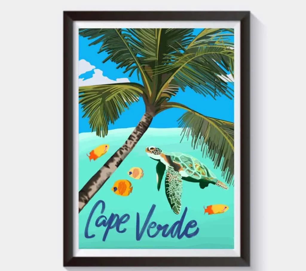 cape verde travel print artwork - Travel Cape Verde