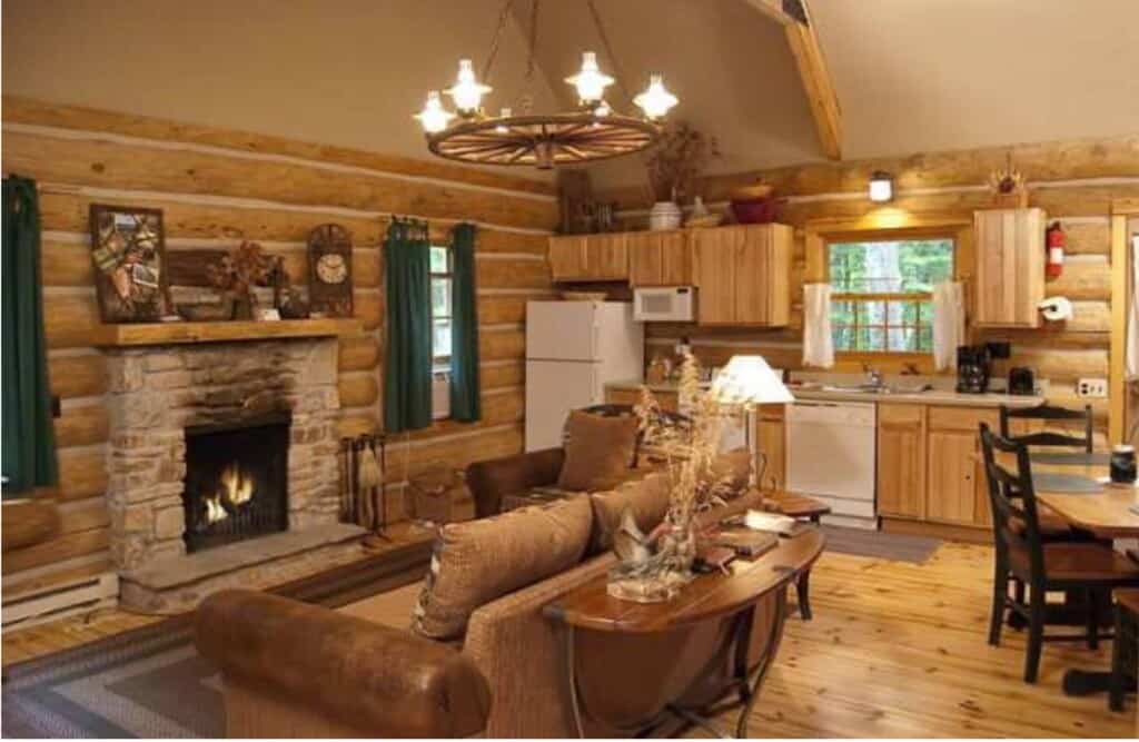door county cabin with fireplace