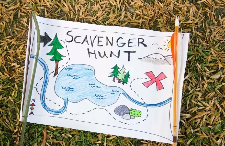 unique things to do in wisconsin, Scavenger Hunt Sign made by a kid