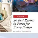 Wondering where to stay in Paros, Greece on your next vacation? Luckily there are plenty of amazing hotels and resorts in Paros to suit every budget. Whether you want to stay in the popular neighborhoods of Parikia and Noussa, or somewhere a little more low-key, this guide to the best resorts in Paros, Greece will help you find the perfect accommodation for you! #Paros #Greece #ParosIsland #GreekIsles #ParosGreece #ParosResorts #VisitParos #PoseidonOfParos #AkrotiriHotel #ParosAgnantiHotel