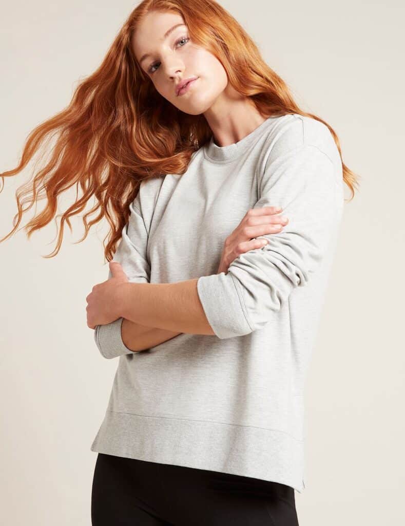 BOODY Womens Weekend Crew Pullover - 15 Lovely Brands for Sustainable Yoga Clothes