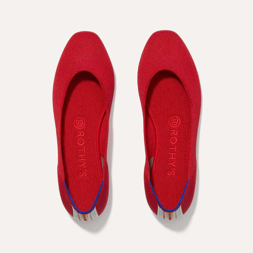 Rothys Red Flats - 15 Best Sustainable Shoe Brands
