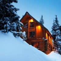 things to do in Door County in winter, wood cabin in winter