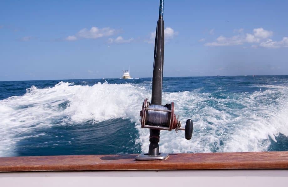 fishing rod on a moving charter boat