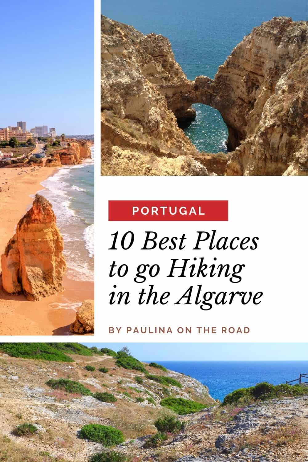 Algarve, Portugal is the perfect destination for hikers. The hiking in Algarve is some of the best in all of Portugal with breathtaking views of the unique rock formations that line the coast. Thanks to Portugal's temperate climate, Algarve walking holidays can be enjoyed year-round. This guide has all the best hikes in Algarve for every level and type of hiker. #Portugal #Algarve #Hiking #SevenHangingValleys #BenagilCave #Europe #Nature #AlgarveCoast #PontalDaCarrapateira #RotaVicentina