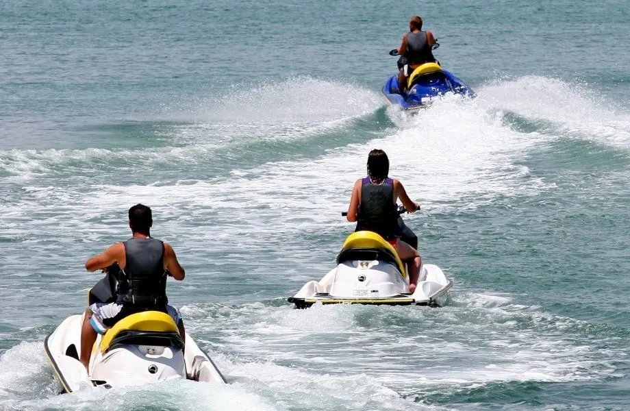 fun activities in Portimao Algarve, Tenerife, three people riding jet skis