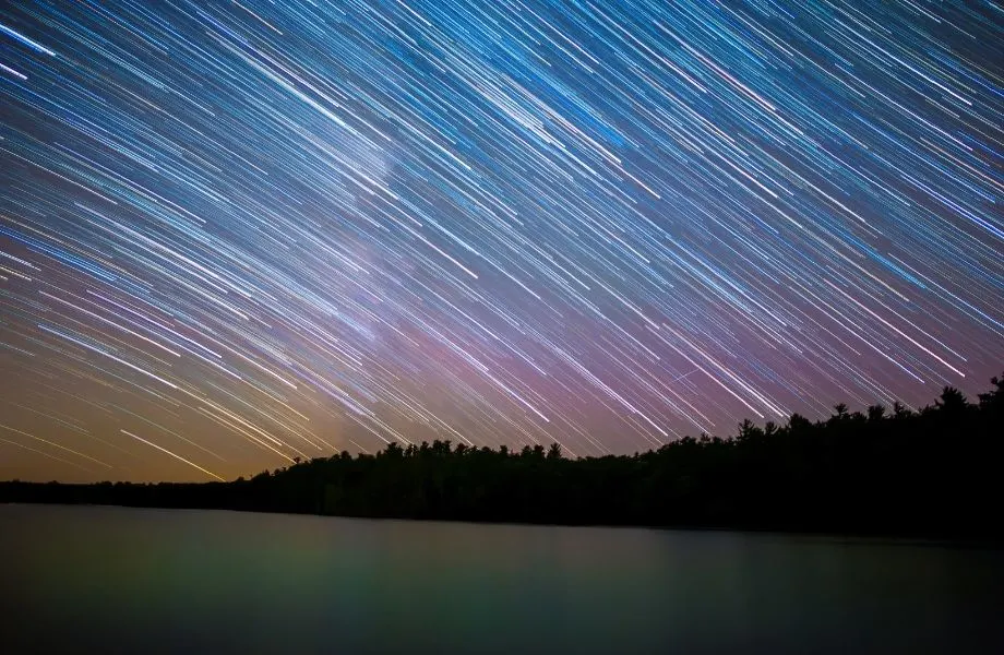 Unique Things to do in Minocqua Wisconsin, Star trails over Minocqua forest at night
