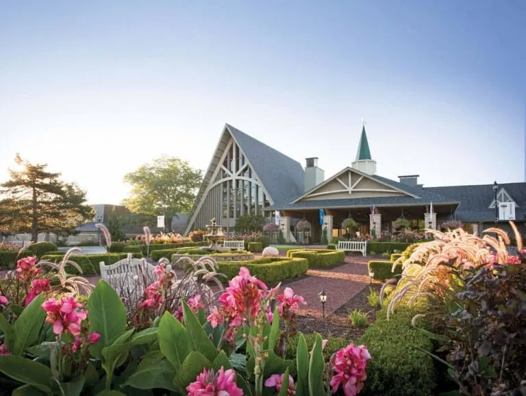 view of the exterior of Abbey Resort and Avani Spa, southern wisconsin resorts