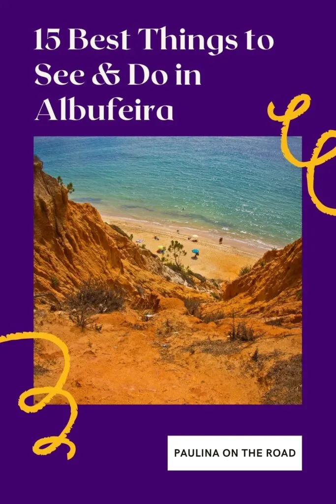 Are you heading to the Algrave? Make sure to spend some time in the coastal city of Albufeira. This guide has all the best attractions and activities in Albufeira, including the best things to do in Albufeira with kids, Albufeira nightlife activities and the best places to visit in Albufeira if you love the outdoors. Also includes where to stay and day trips. #Albufeira #Portugal #TheAlgarve #AlgarvePortugal #AlbufeiraPortugal #PortugalCoast #Beaches #Hiking #BenagilCave #AlbufeiraMarina