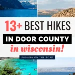 pin for an article on where to go hiking in door county, wisconsin