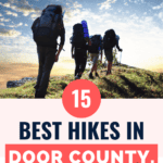 pin for the best hiking trails in door county, wisconsin