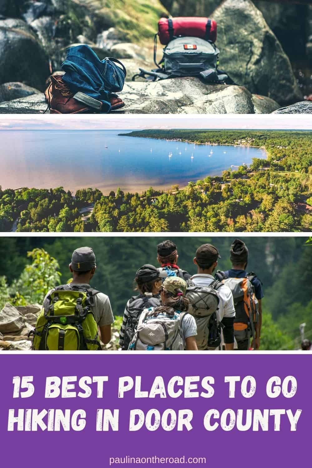 Looking to get out and about to go hiking in Door County? This guide has all the best hikes in Door County for any level of hiker. It includes the top Sturgeon Bay hiking trails, winter hiking trails in Door County and where to go biking and running in Door County. Door County is full of stunning landscapes and great hiking opportunities. #DoorCounty #Wisconsin #Hiking #WisconsinHiking #EagleTrail #WisconsinHikes #DoorCountyWisconsin #GetActive #WhitefishDunesStatePark #AhnapeeTrail