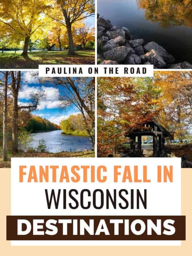 four images from fall in wisconsin