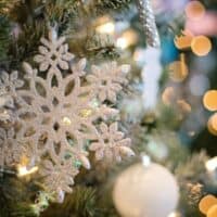 best things to do in milwaukee in december, section of Christmas tree with snowflake ornament
