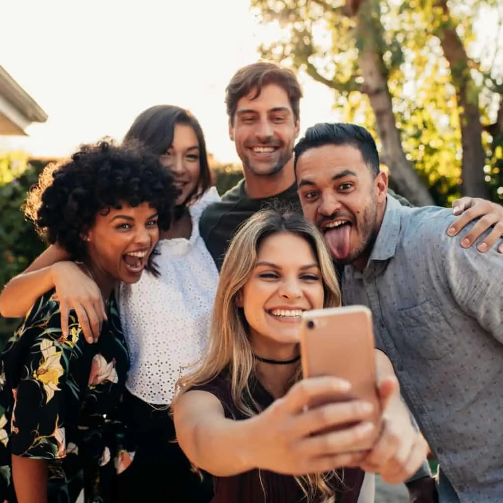 friends taking a selfie together