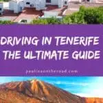 pin for driving in tenerife post with views on teide mountain