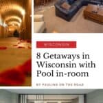 a pin with a selection of images with in room cabins in wisconsin