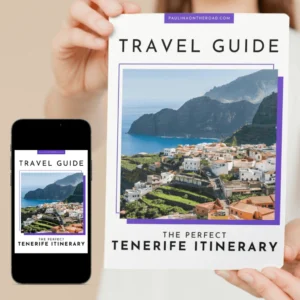 woman holding tenerife guide book